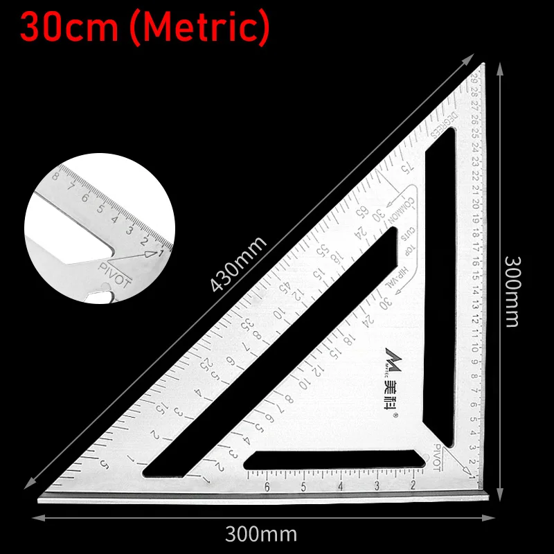 7/12 дюймовый скоростной квадратный раскладной инструмент, алюминиевый треугольник линейка плотник обрамление измерительный инструмент