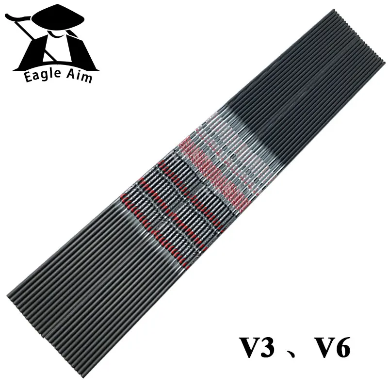 

Hunting Archery Bolts 12PCS V3 V6 Carbon Arrows Shaft Spine350-900 ID 4.2mm for Crossbow Recuver Bow
