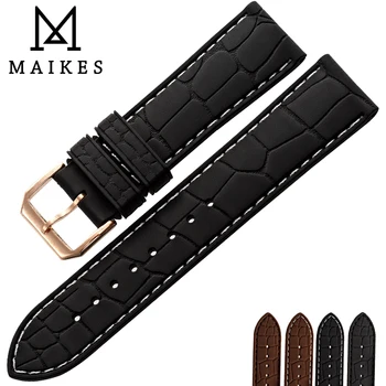 

MAIKES Comfortable Silicone Rubber Watch Strap For Brand Watch With Golden Rose Buckle Waterproof Wrist Band Accessories