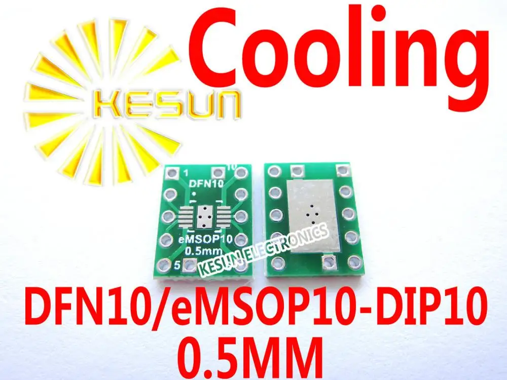 

FREE SHIPPING 100PCS DFN10 eMSOP10 turn DIP10 0.5MM Pitch With Cooling IC adapter Socket / Adapter plate PCB