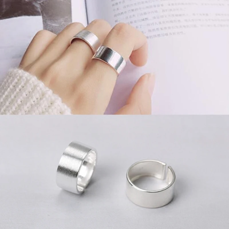 

Bohemian Vintage 925 Sterling Silver Shiny Punk Rings for Women Bijoux Fashion Adjustable Size Finger Rings Anillos Mujer