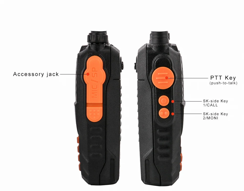 BAOFENG UV-6R VHF UHF Handheld Interphone with LCD Receiver 128 Chs 1750Hz Call Tone CB Radio DTMF Encode Emergency Alarm VOX (12)