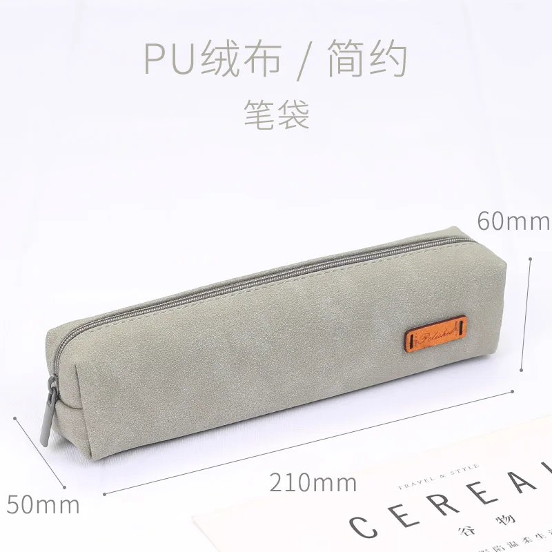 Light gray-66710 Deli 66643 сумка для карандашей цветочный холст на молнии Карандаш Чехол Корейская сумочка Kawaii сумка, школьные принадлежности 1 шт - Цвет: Light gray-66710