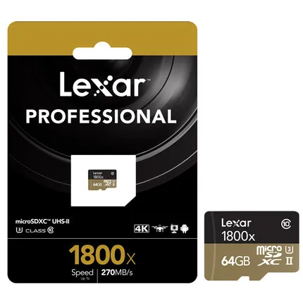 Lexar 1800x micro sd карта 32 Гб 64 ГБ Памяти SDXC высокоскоростной UHS-II устройство чтения карт памяти micro sd карты s до 270 МБ/с. cartao de memoria Class10 U3 TF/sd карты - Емкость: 64 ГБ