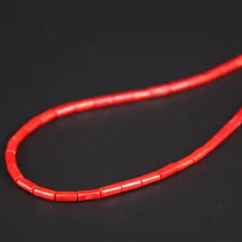 

3strand/lot 3x6mm Natural Red Bamboo Coral Cylinder Beads Charms,Coral Tube Beads For DIY Bracelet Necklace Jewelry Accessories