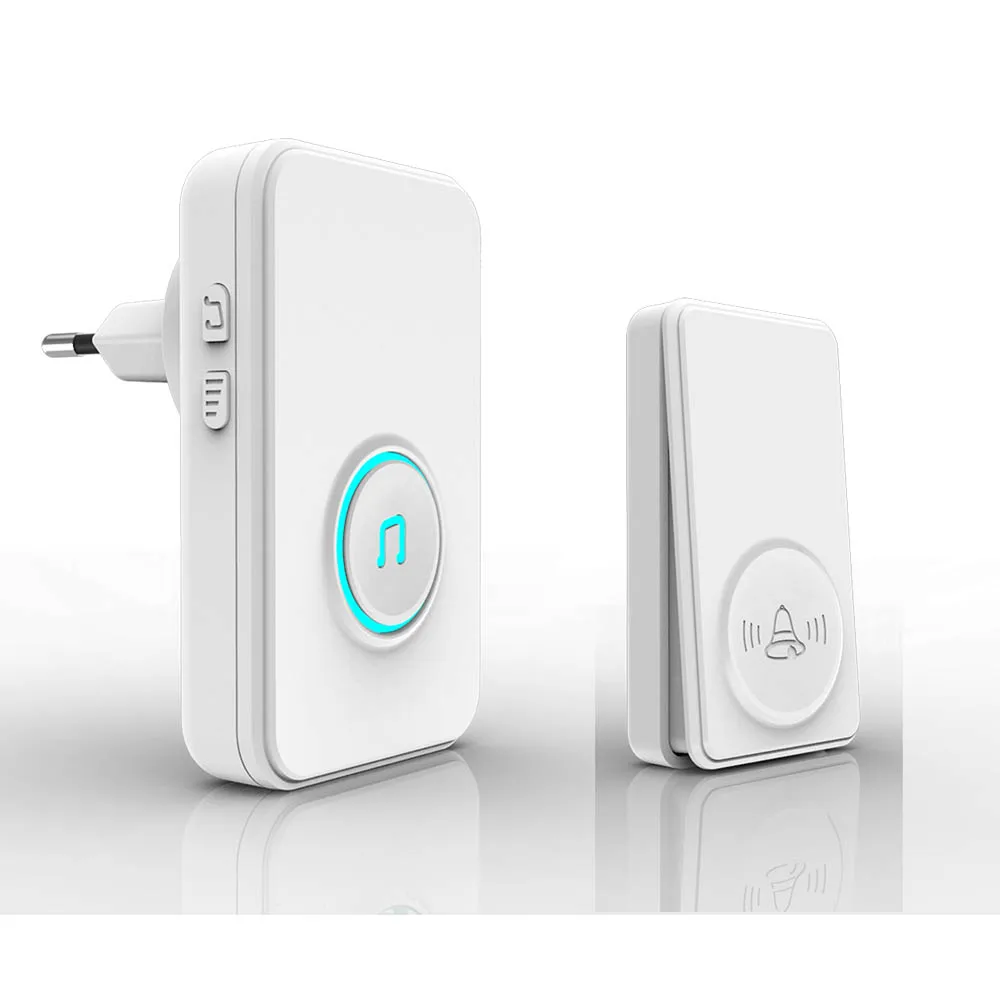 

Self-powered Waterproof Wireless Doorbell 25 Rings EU / US No Battey Need Led Doorbells 1 Transmitter+1 Receiver Door Bell