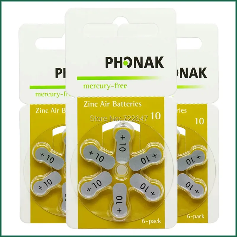 30x 1.45v Phonak Hearing Aid Batteries 10 A10 10a P10 Pr70 High Power Germany Zinc Air Battery