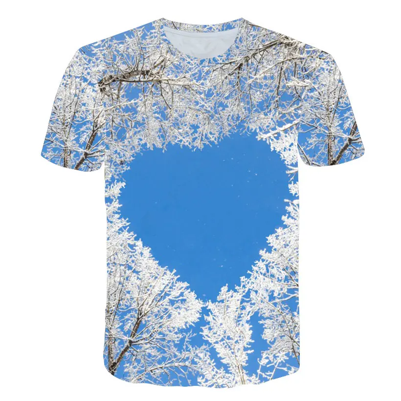 

Fashion Men Women T-shirt 3D Print Landscape T Shirt Tops Harajuku Style Pullover Short Sleeve Clothing 2019 Newest