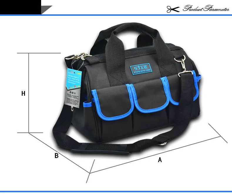 12 "14" 17 "20 дюймов многоцелевой холст плечо комплект черный мульти-карман ремонт электрик комплект механических Ремкомплект Бесплатная