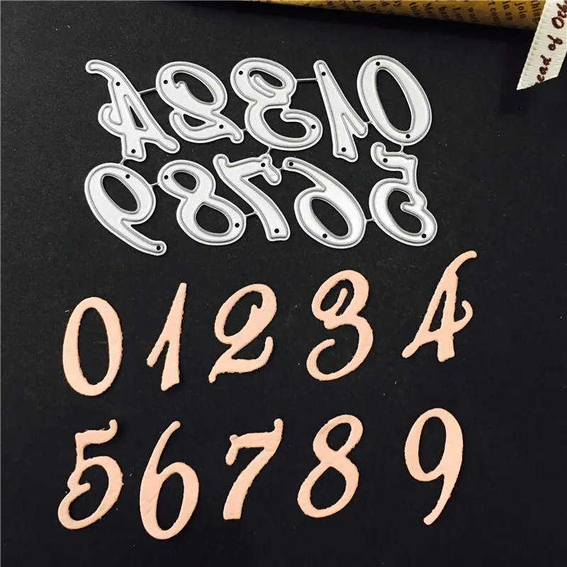 

Arabic numerals Cutting Dies scrapbooking Stencils for Craft Paper DIY handletter number envelope Scrapbook new die Cut Template