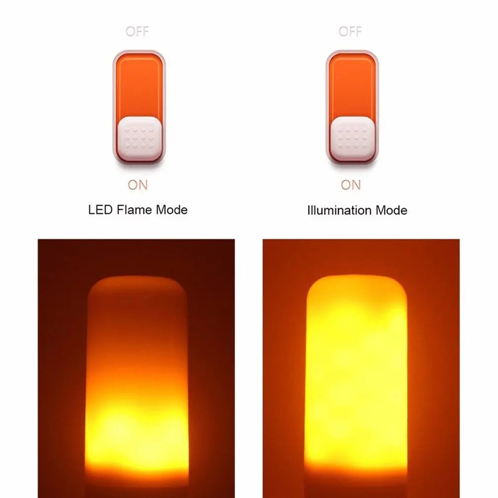 Светодиодная лампа с динамическим пламенем в секции 3 Вт, светодиодная лампа с эффектом пламени, лампочки для домашнего интерьера, мигающий