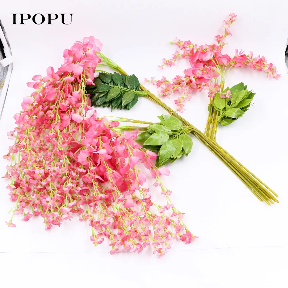 12 шт./компл. 110 см венки из Wisteria Висячие Цветы гирлянда для свадьбы автомобиля дома
