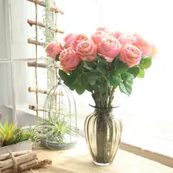 Искусственный цветок фланелевый сенсорный Цветок розы голова Свадебная вечеринка домашнее украшение настоящий сенсорный DIY ВЕНОК альбом