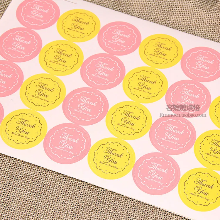 

120Pcs 5Sheets Round Thank You 2 Colors Handmade Cake Packaging Sealing Label Sticker Baking DIY Gift Stickers 2.7CM M1039
