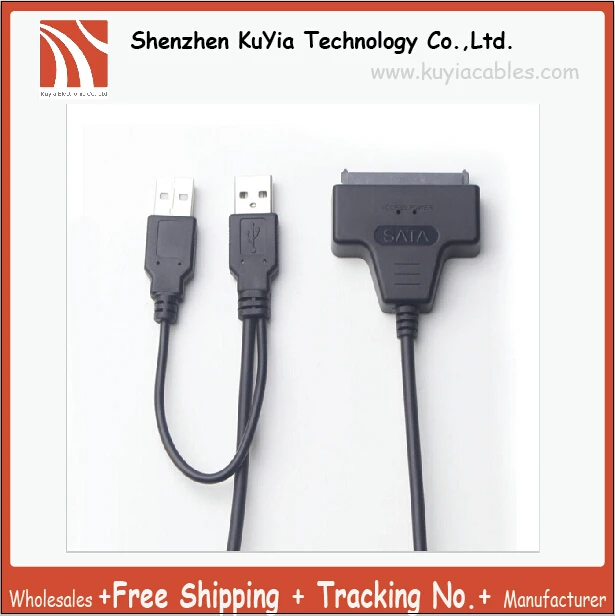 

Free Shipping SATA USB 2.0 To SATA 15+7Pin Data And Power Connector Cable External Hard Disk Drive For 2.5 Inch HDD SSD