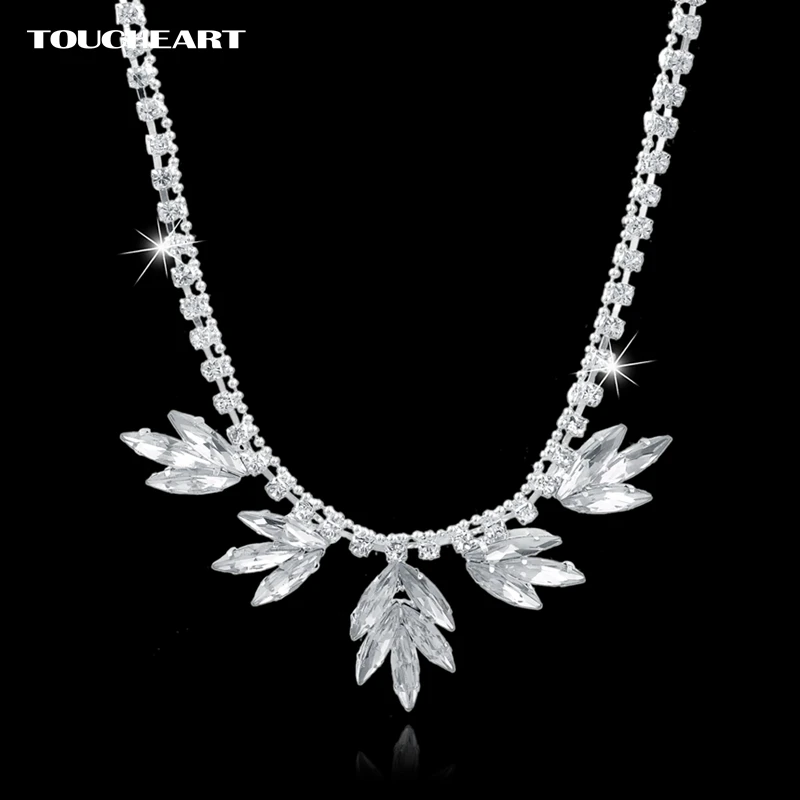 

fashion crystal necklaces for women collier statement rhinestone necklaces pendants silver link chain jewelry bijoux SNE150803