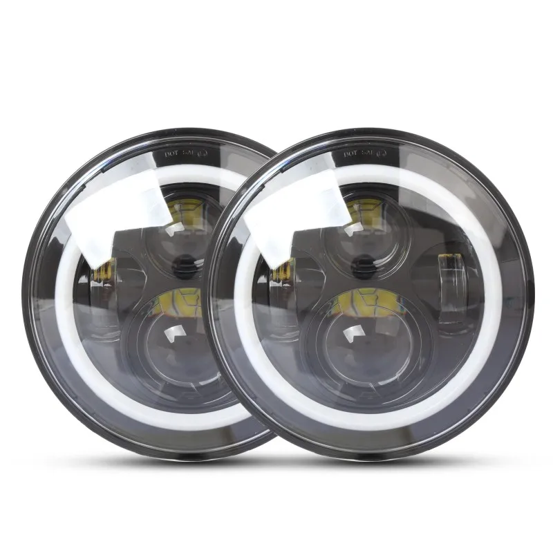 

DHL Free A Pair 75W 7 Inch Round Led Headlight with Angel Eye Auto for Cars For Jeep Wrangler Car-styling 10V 30V