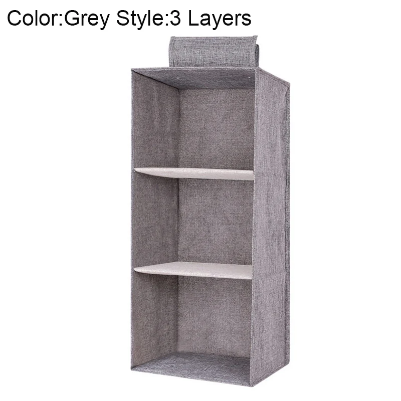 Ящик висящие Полки Шкаф Органайзер коробка для хранения Обувь Одежда для спальни лад - Цвет: Grey 3 Layers