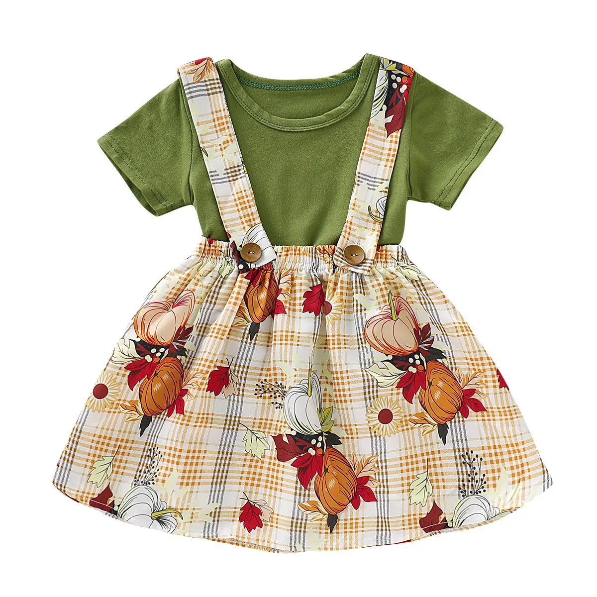 

Toddler Kid Baby Girl Summer Blouse Tops T-Thirt Floral Mini Belt Skirt Overalls Summer Children Clothes 2Pcs Outfits Set