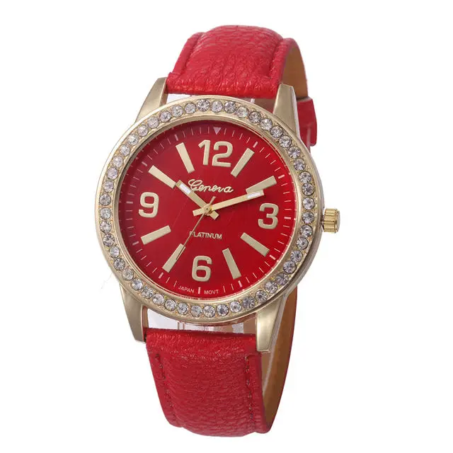 Женева для женщин кожа роскошные модные часы кварц-часы Топ Элитный бренд дамы повседневные платья спортивные наручные часы Dropshiping