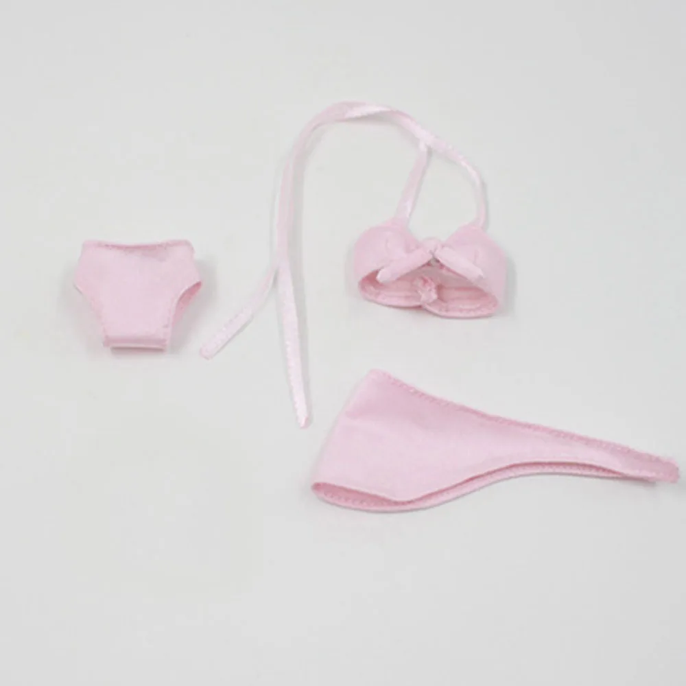 Free Shipping For Blyth Small Cloth Doll Clothes Print Dress Pink Bikini Azone 16 Eva Licca For Girl Christmas Gifts (2)