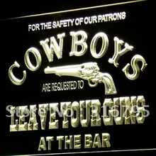 I783 Cowboys Leave guns Бар Пиво светодиодный неоновый светильник знак Вкл/Выкл Переключатель 20+ цвета 5 размеров