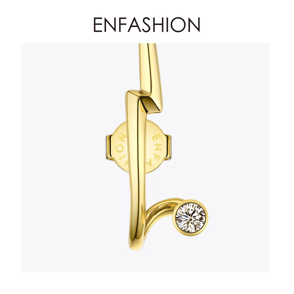 Женские панковские геометрические серьги гвоздики ENFASHION золотистые
