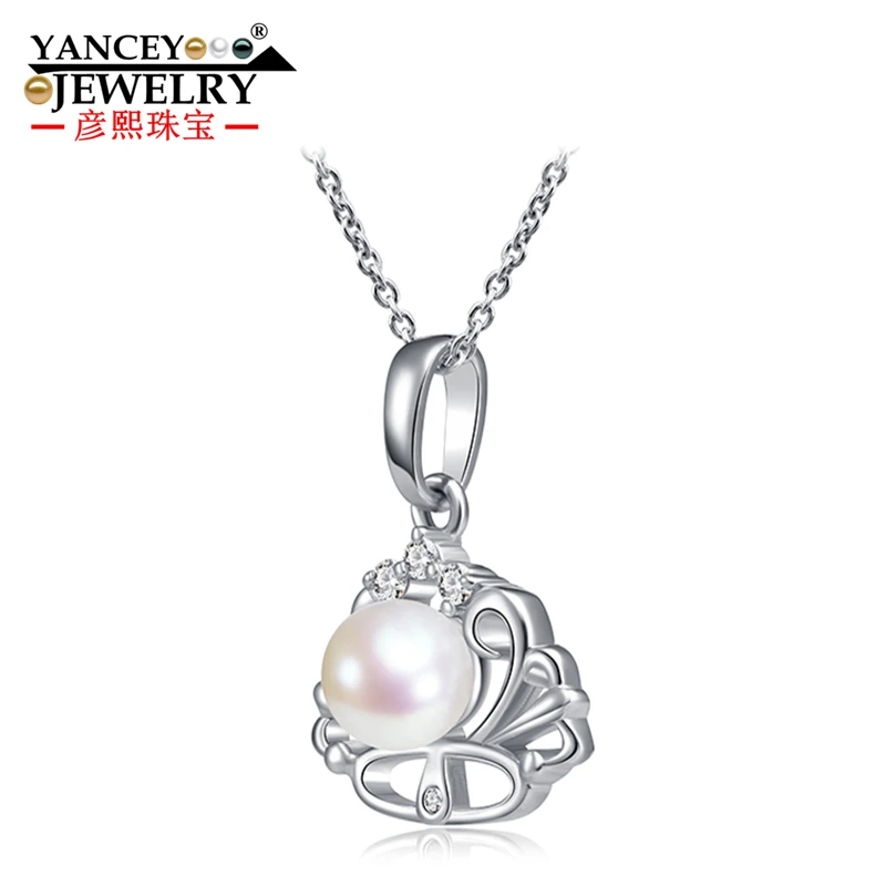 

[Beautiful] On Sale White Pearl Necklace 925 Silver Little Crown Chain Necklace Single Pearl Pendant Necklace Fine Jewelry.