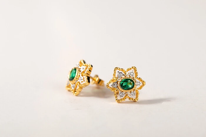 CMAJOR ювелирные изделия из стерлингового серебра S925 Твердые снежинки зеленый CZ Винтаж Элегантный суд исследование серьги подарок для женщин