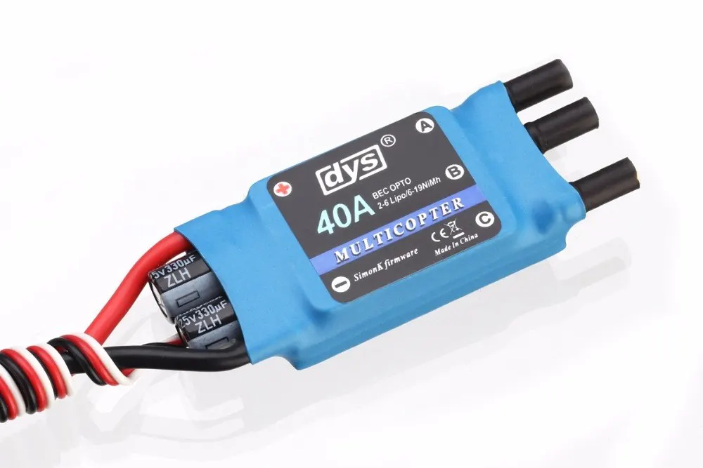 

DYS ESC 40A Speed Controller ESC With SimonK updated firmwarefor Quadcopter Multirotor Remote Control Plane User programmable