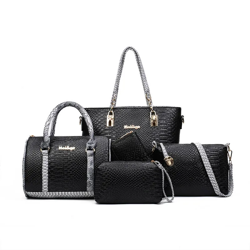 WORTHFIND 5 PCS font b Set b font Women font b Handbags b font Composite Bag