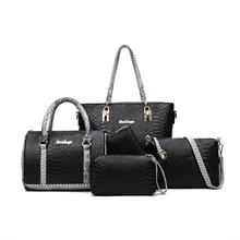 Worthfind 5 unids/set mujeres bolsos compuesto bolsa de las mujeres bolsa de mensajero bolsas de hombro del monedero del bolso cartera de cuero de la pu