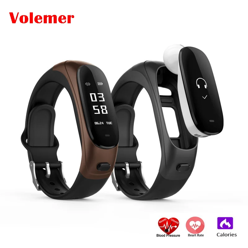 

Volemer Earband Smart Bracelet V08 Heart Rate Monitor Blood Pressure Fitness Tracker Pedometer Smart Wristband for Android IOS