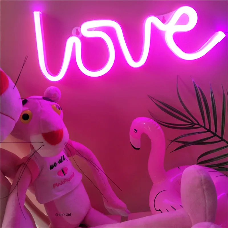 Luzes da Noite rosa branca operado por bateria/usb Feature 1 : Neon Lamp