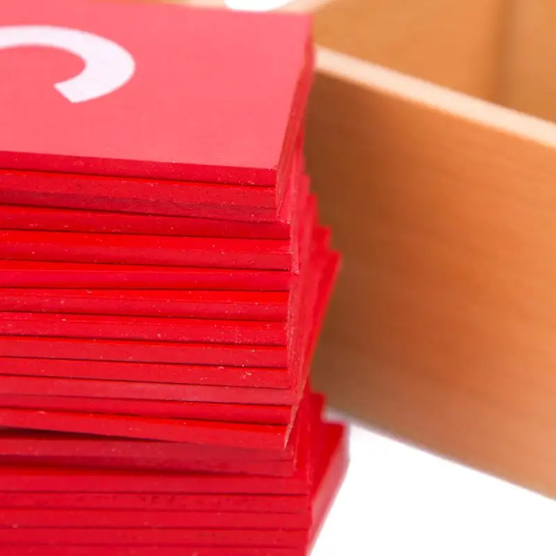 Beste Nieuwe Collectie Baby Speelgoed Montessori Lagere En Hoofdstad Case Schuurpapier Letters Dozen Houten Kids Educatief Vroege Ontwikkeling