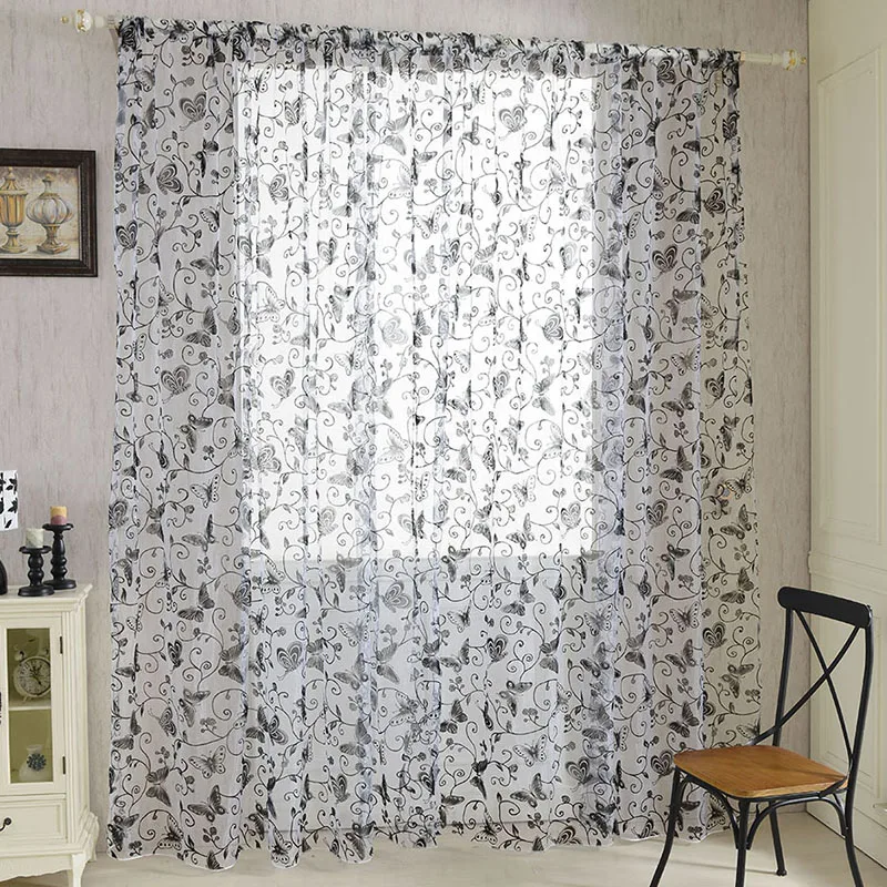 

Nylon Voile Drape Panel Valance Sheer Valances Tulle Window Curtain Home Door