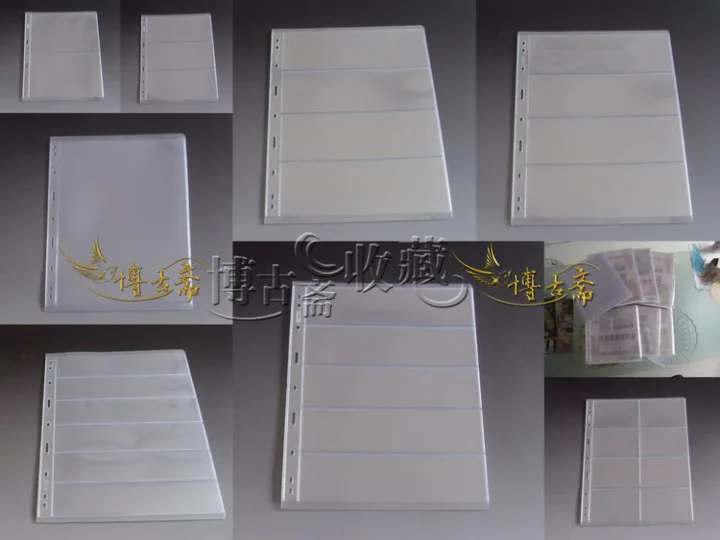 

10PCs/Lot Universal 9 Hole Bill Album Pages Note Currency Holder Collection Album for Stamp Postcard Bills