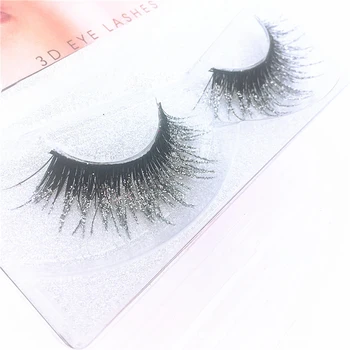

3D Mink Messy Silver Glitter Long False Eyelashes Sequin Eyelashes Shimmer Color Exaggerated Fake Lashes Extension Makeup Tools