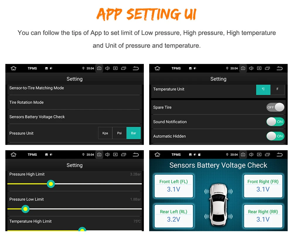 USB Android TPMS монитор давления в шинах/Android система контроля давления в шинах Беспроводная передача TPMS