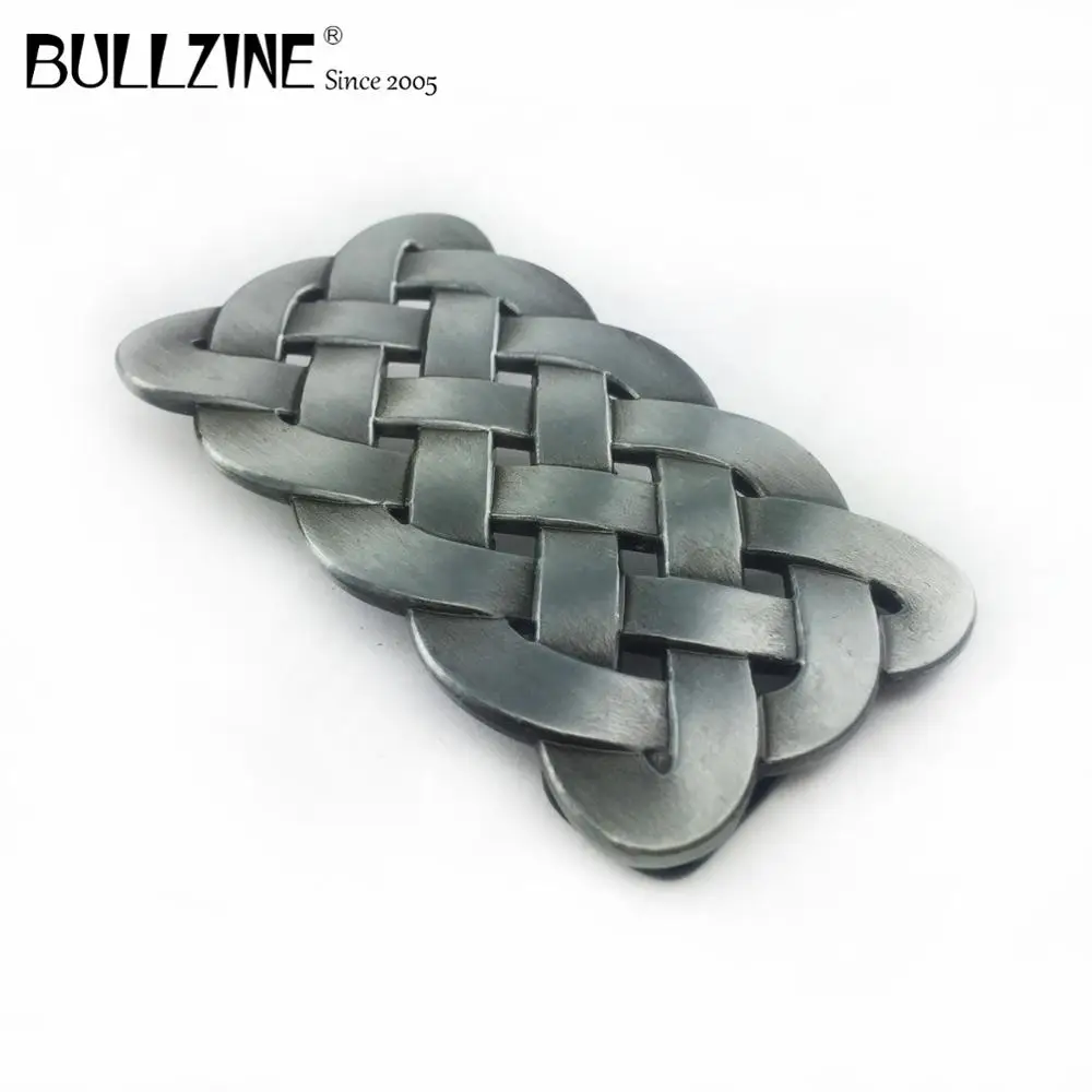 Bullzine Западный узел пряжки ремня с оловянной отделкой FP-02752 подходит для 4 см ширина пояса