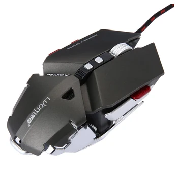 

LUOM G50 Wired Programmable 10 Buttons 4000 DPI Professional Optical Mechanical Ergonomics Gaming Mouse, Gray