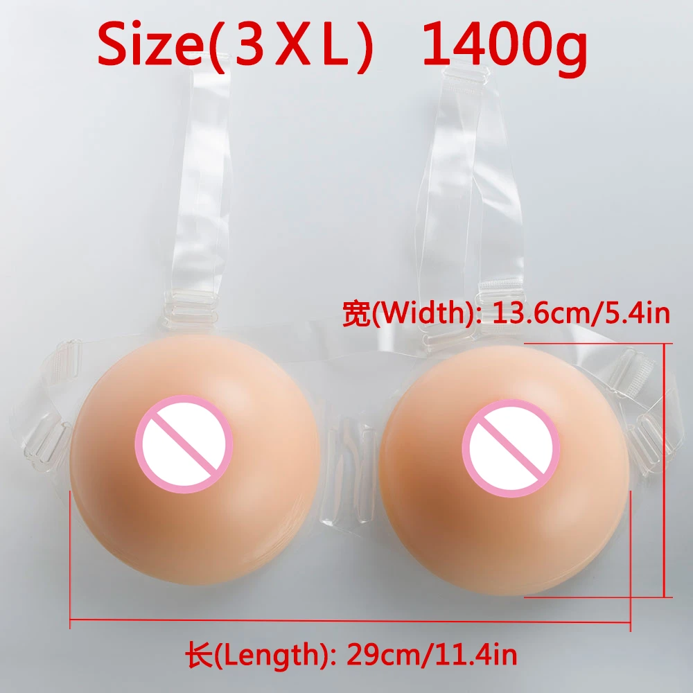 

D CUP 1400g Strap-on Silicone Breast Forms False Boobs Artificial Breast Fake Breasts for Crossdresser