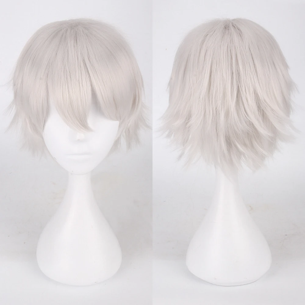 Cosplay&ware Fashion Short Cosplay Wig Men Heat Resistant Synthetic Hair Halloween Costume Party Wigs & Free Cap -Zentai shop online