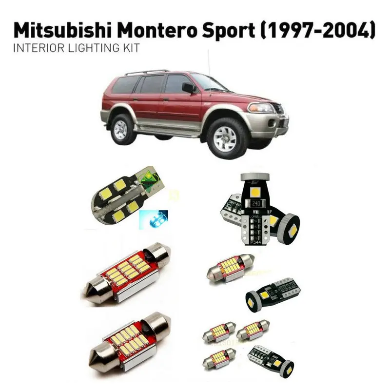 Светодиодные внутренние светильники для mitsubishi montero sport 1997-2004 11 шт. светодиодные фонари для автомобилей комплект освещения автомобильные лампы Canbus