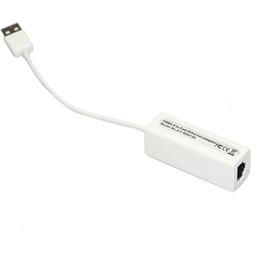 Горячий белый USB2.0 штекер для RJ45 Ethernet Lan сетевой адаптер Dongle 10/100 Мбит/с 6M7 Прямая поставка