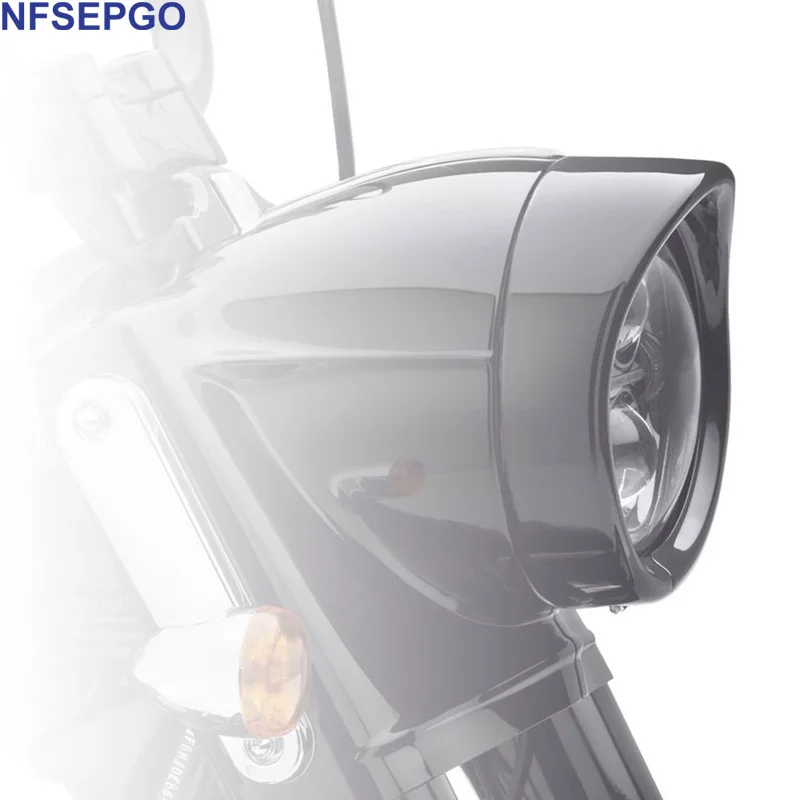 NFSEPGO Black 7 inch Headlight Trim Ring Visor for Harley Motorcycle
