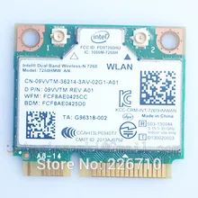 Двухдиапазонный 7260HMW Половина мини PCI-e Bluetooth 4,0 300 Мбит/с 2,4G/5G беспроводная карта Wi-Fi для Dell Intel беспроводной-N 7260 7260AN