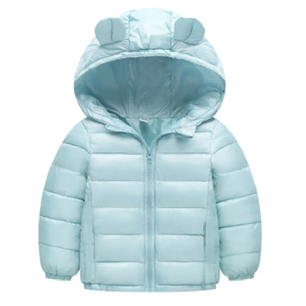 Куртки для маленьких детей осень зима стильная куртка для мальчиков, пальто теплая верхняя одежда для девочек, пальто Одежда для детей 1, 2, 3, 4, 5, 6 лет - Цвет: light blue