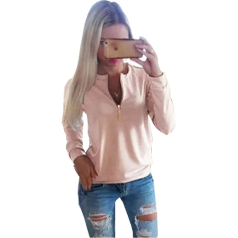 

Hoodies women 2016 women long-sleeve o-neck fashion zipper sweatshirt casual slim vestidos women's clothing GZ279