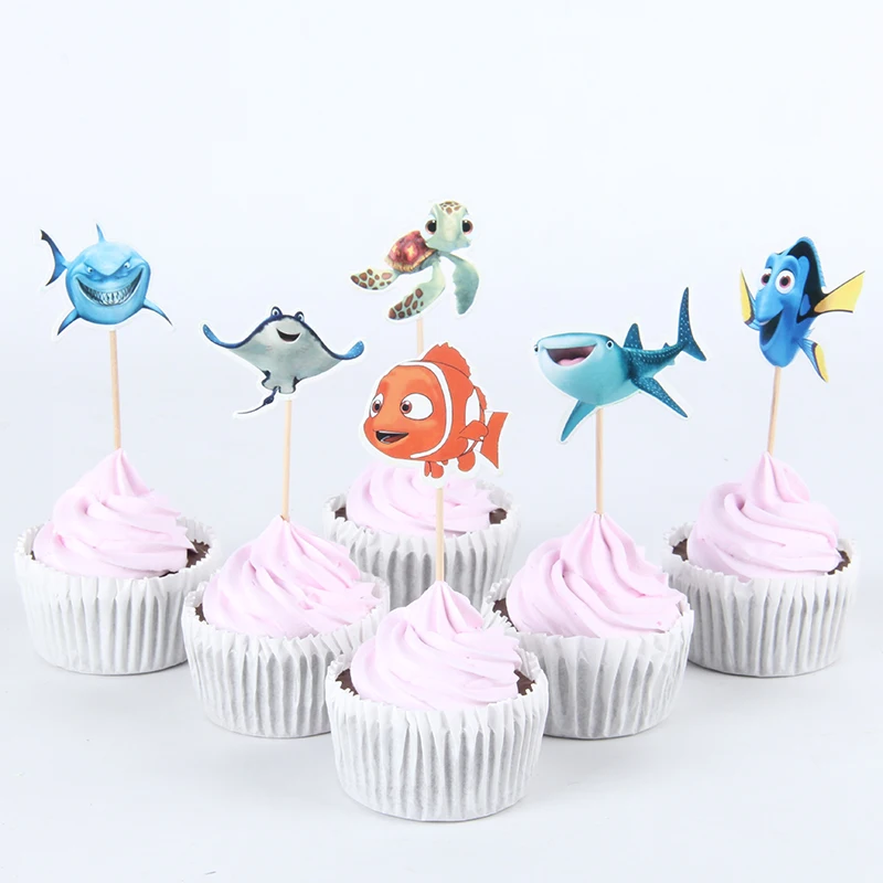 48pcs Lot Finding Nemo Cupcake Topper Wedding Kids